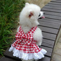 Plaid Skirt Cat Pet Harness Leash For Outings