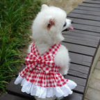 Plaid Skirt Cat Pet Harness Leash For Outings
