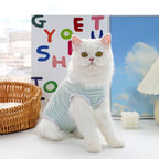 Solid Color Striped Cat Neuter Suit, Dog And Cat Clothes