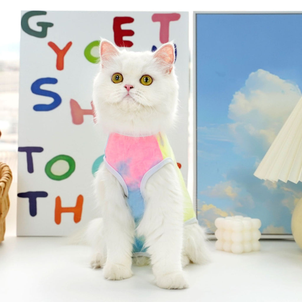 Solid Color Striped Cat Neuter Suit, Dog And Cat Clothes