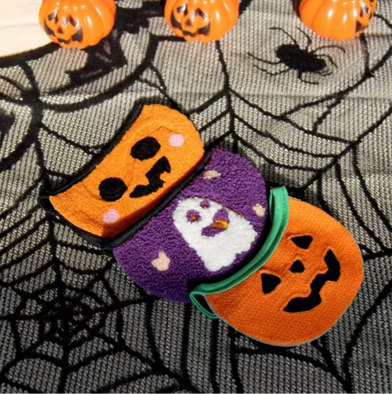 Halloween-Themed Pet Bibs With Elastic Drawstring