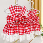 Plaid Skirt Cat Pet Harness Leash For Outings
