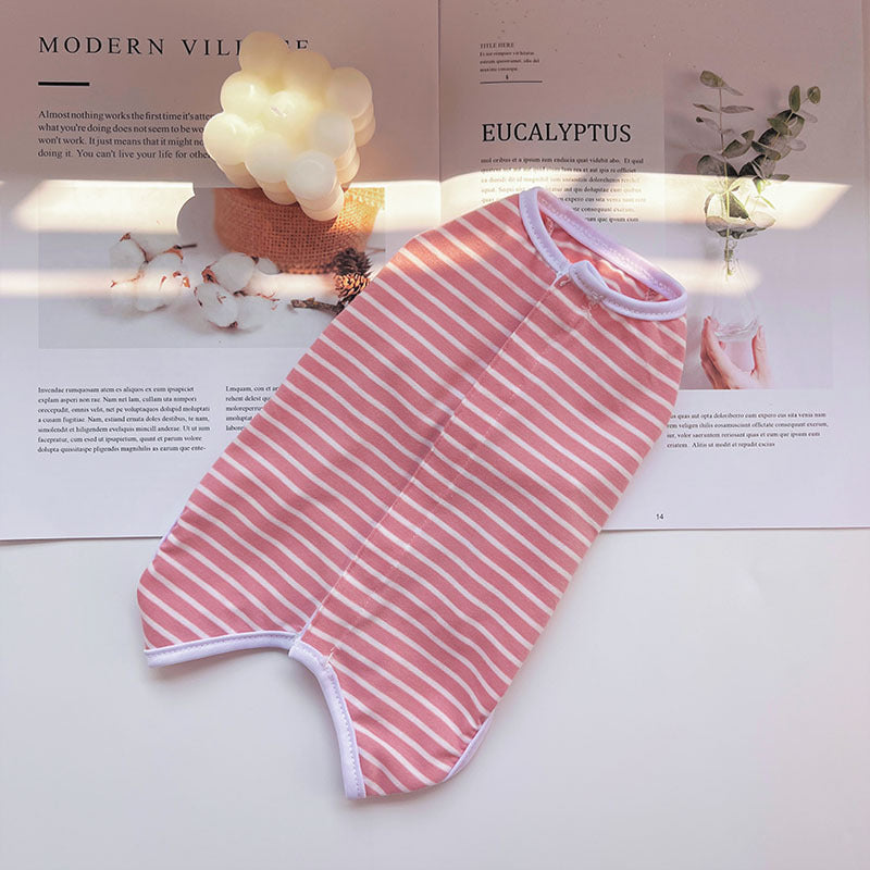 Solid Color Striped Cat Neuter Suit, Dog And Cat Clothes