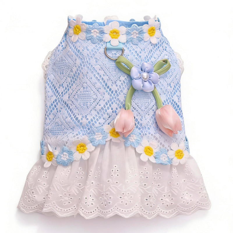 Fresh And Elegant Summer Thin Lace Dress For Pets