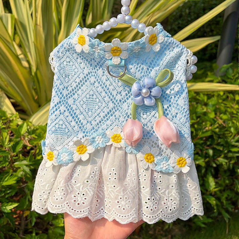 Fresh And Elegant Summer Thin Lace Dress For Pets